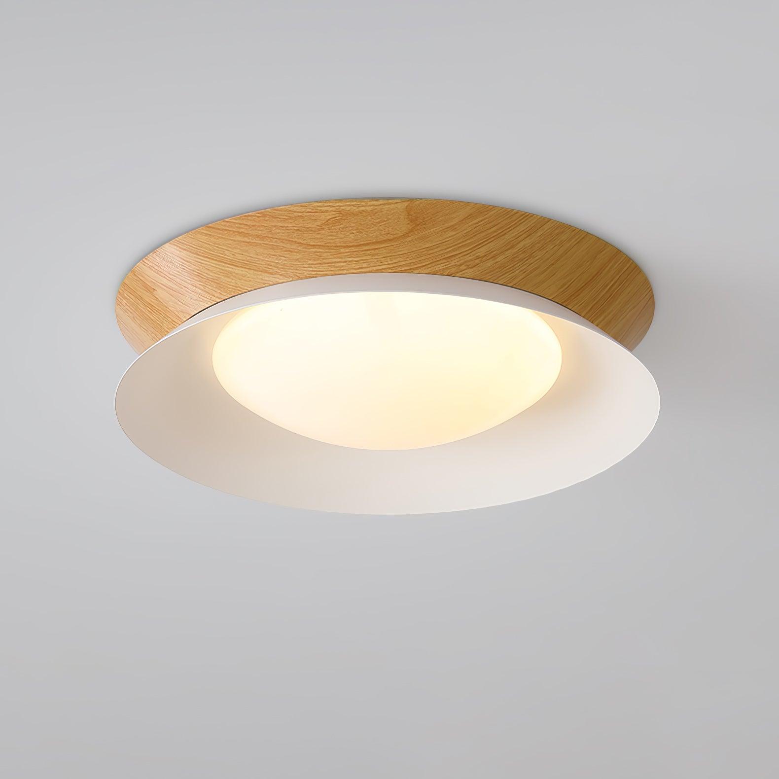 Modern Geometric Double Half Round LED Flush Mount Ceiling Light Minimalist Interior Fixture