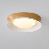 Modern Geometric Double Half Round LED Flush Mount Ceiling Light Minimalist Interior Fixture