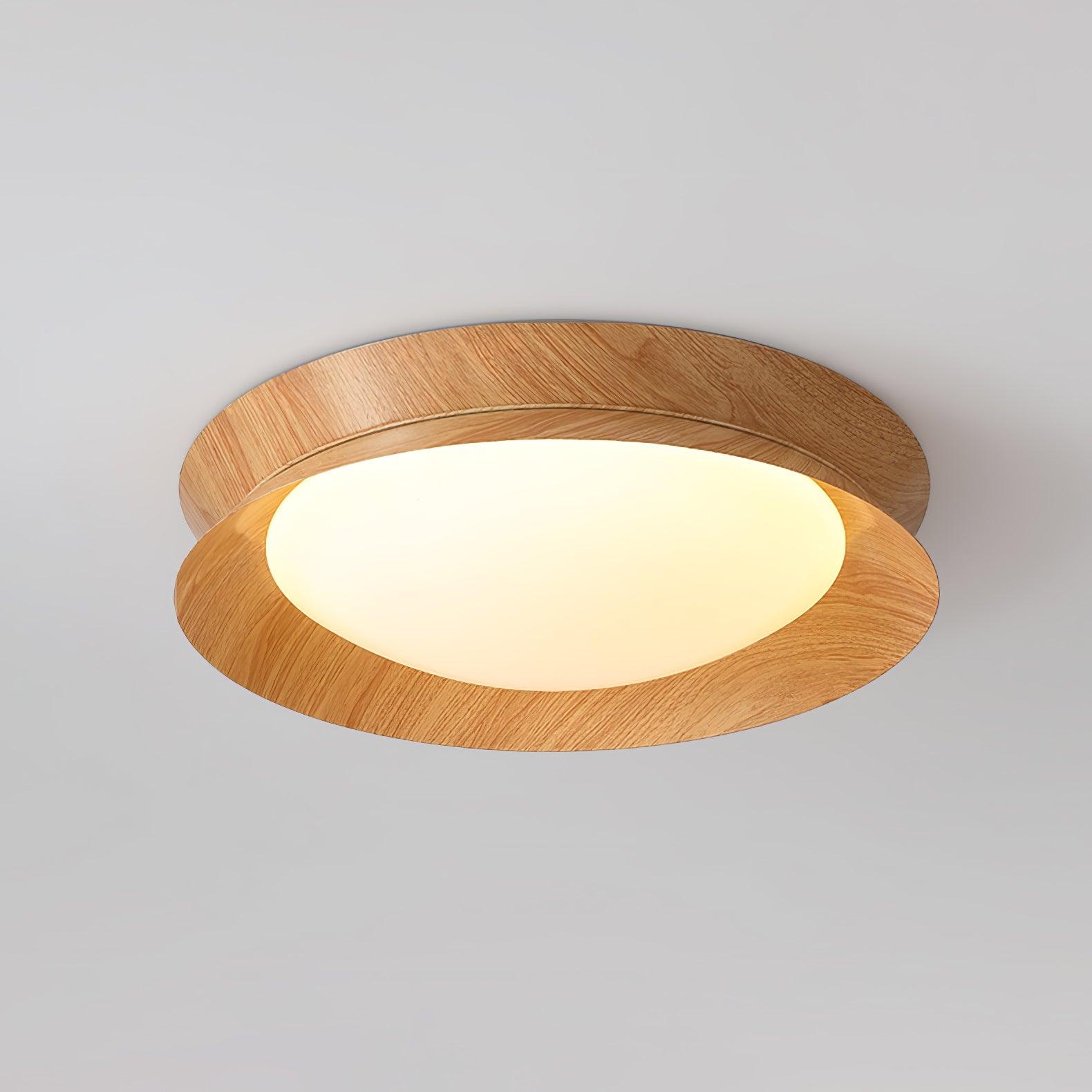 Modern Geometric Double Half Round LED Flush Mount Ceiling Light Minimalist Interior Fixture