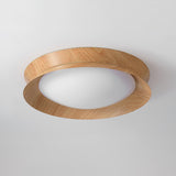 Modern Geometric Double Half Round LED Flush Mount Ceiling Light Minimalist Interior Fixture