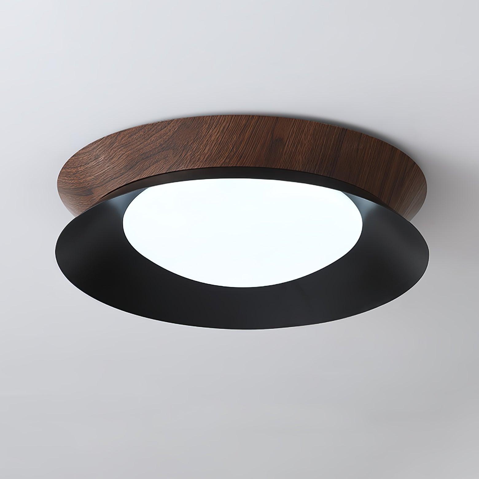 Modern Geometric Double Half Round LED Flush Mount Ceiling Light Minimalist Interior Fixture
