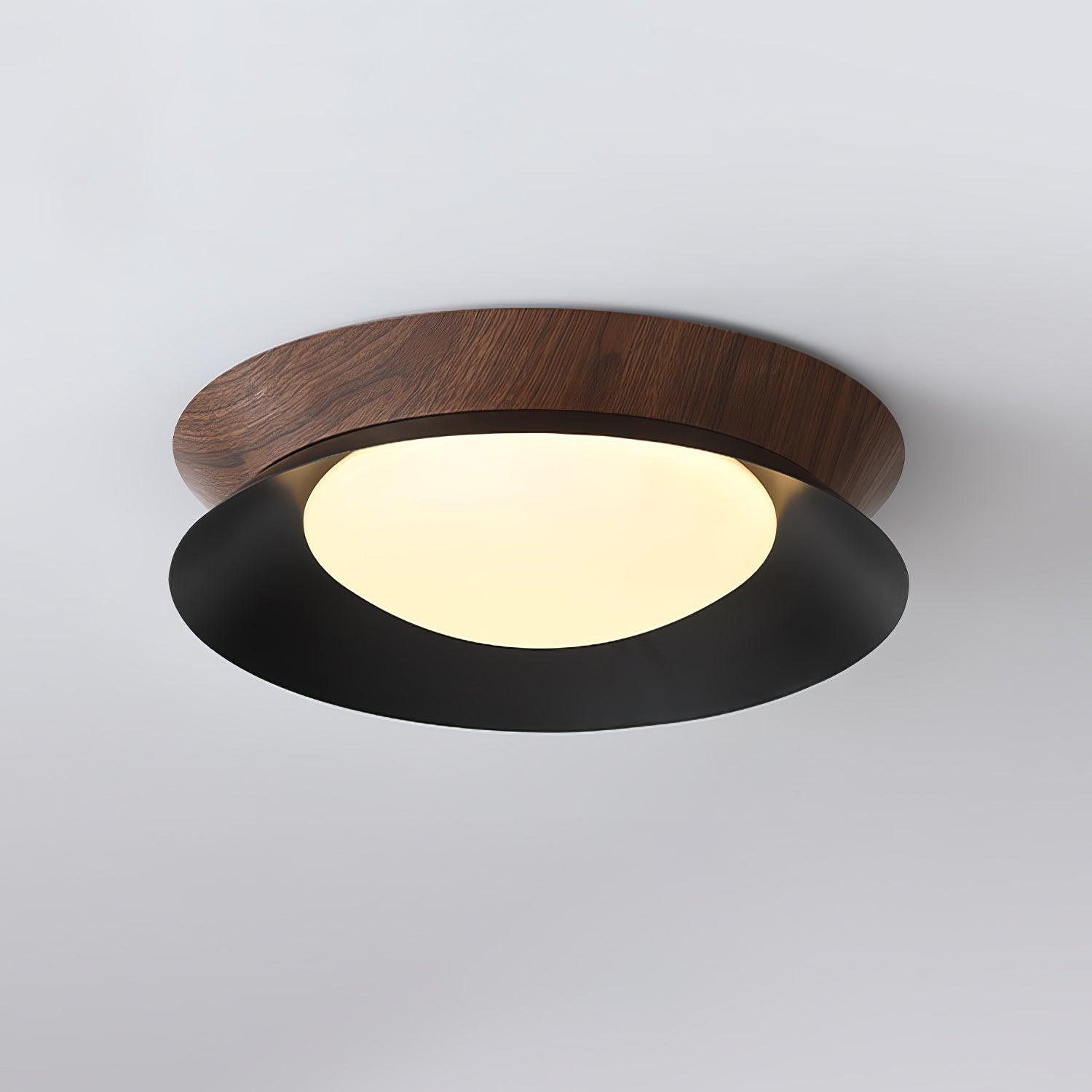 Modern Geometric Double Half Round LED Flush Mount Ceiling Light Minimalist Interior Fixture