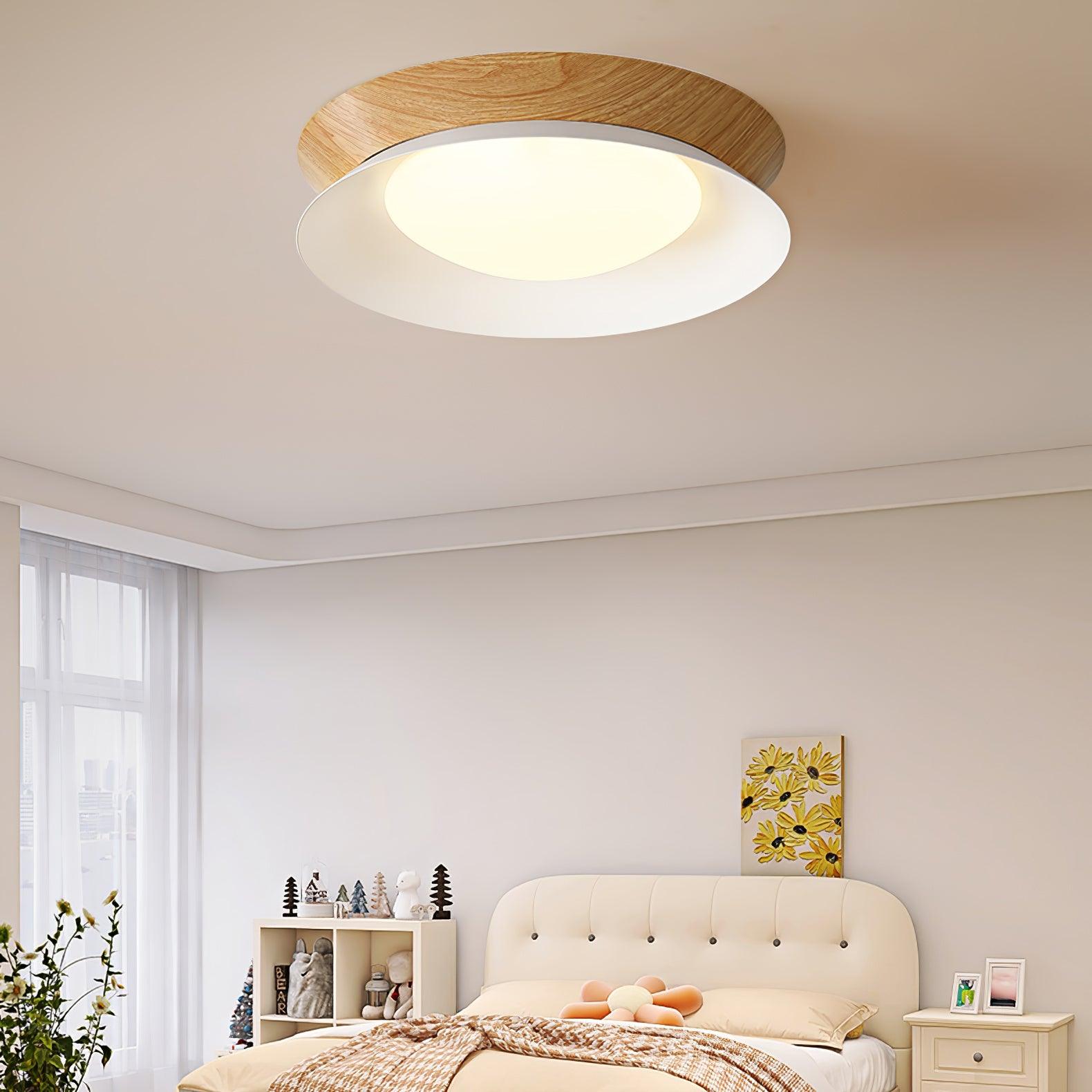 Modern Geometric Double Half Round LED Flush Mount Ceiling Light Minimalist Interior Fixture