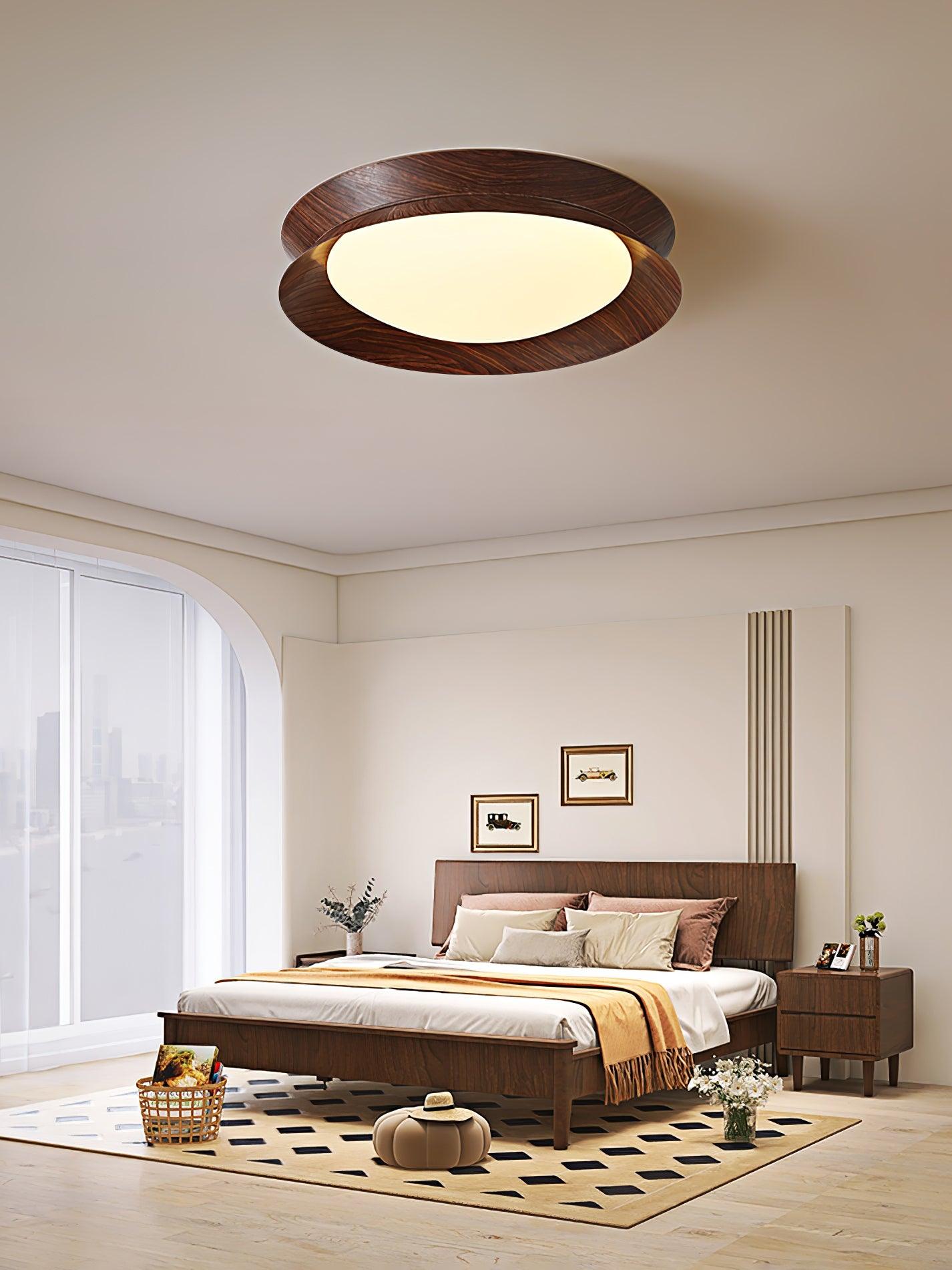 Modern Geometric Double Half Round LED Flush Mount Ceiling Light Minimalist Interior Fixture
