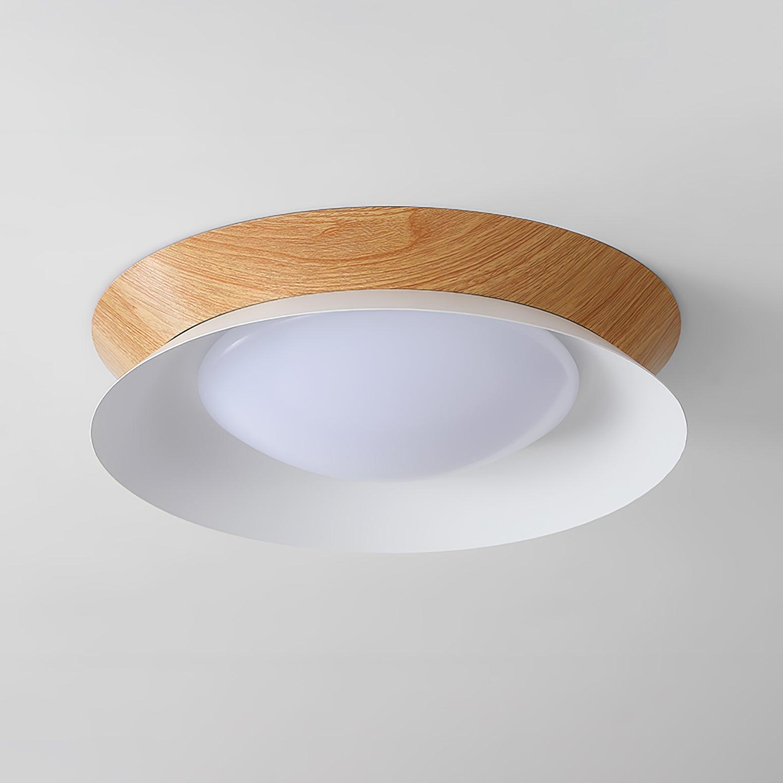 Modern Geometric Double Half Round LED Flush Mount Ceiling Light Minimalist Interior Fixture