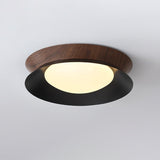 Modern Geometric Double Half Round LED Flush Mount Ceiling Light Minimalist Interior Fixture