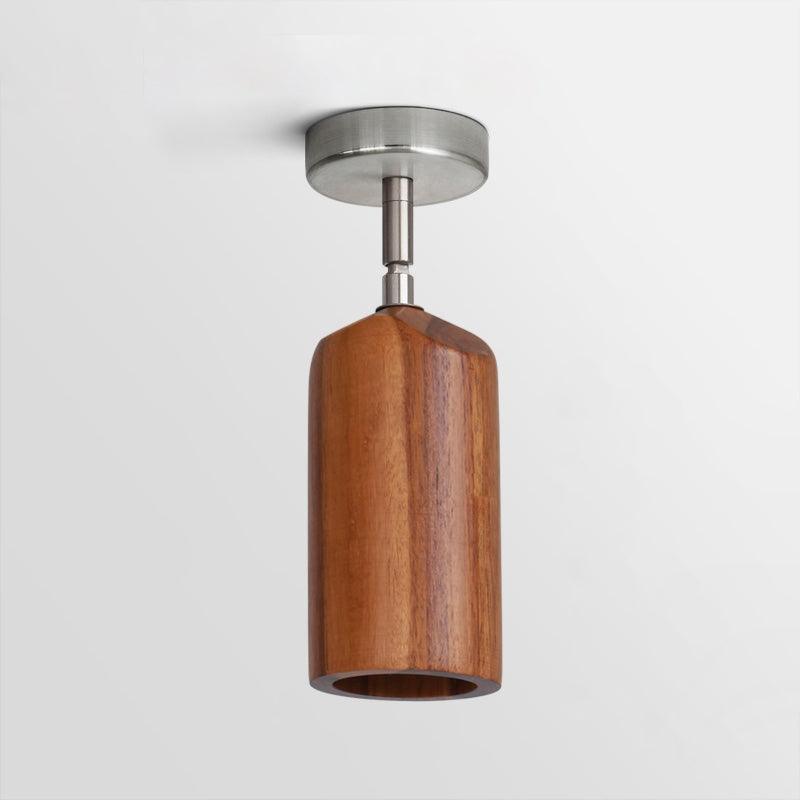 Modern Wood and Steel Adjustable Track Lighting Fixture for Ceiling or Wall Mount