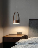 contemporary-walnut-wood-finish-led-bucket-pendant-light-mid-century-design-for-kitchen-islands