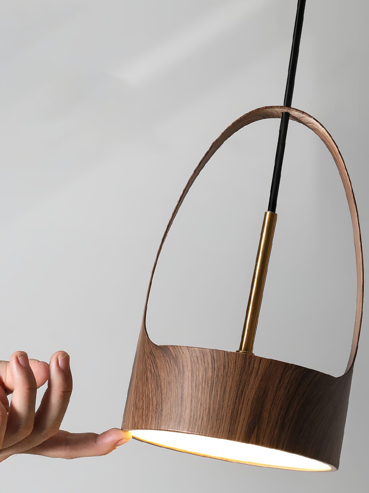 contemporary-walnut-wood-finish-led-bucket-pendant-light-mid-century-design-for-kitchen-islands