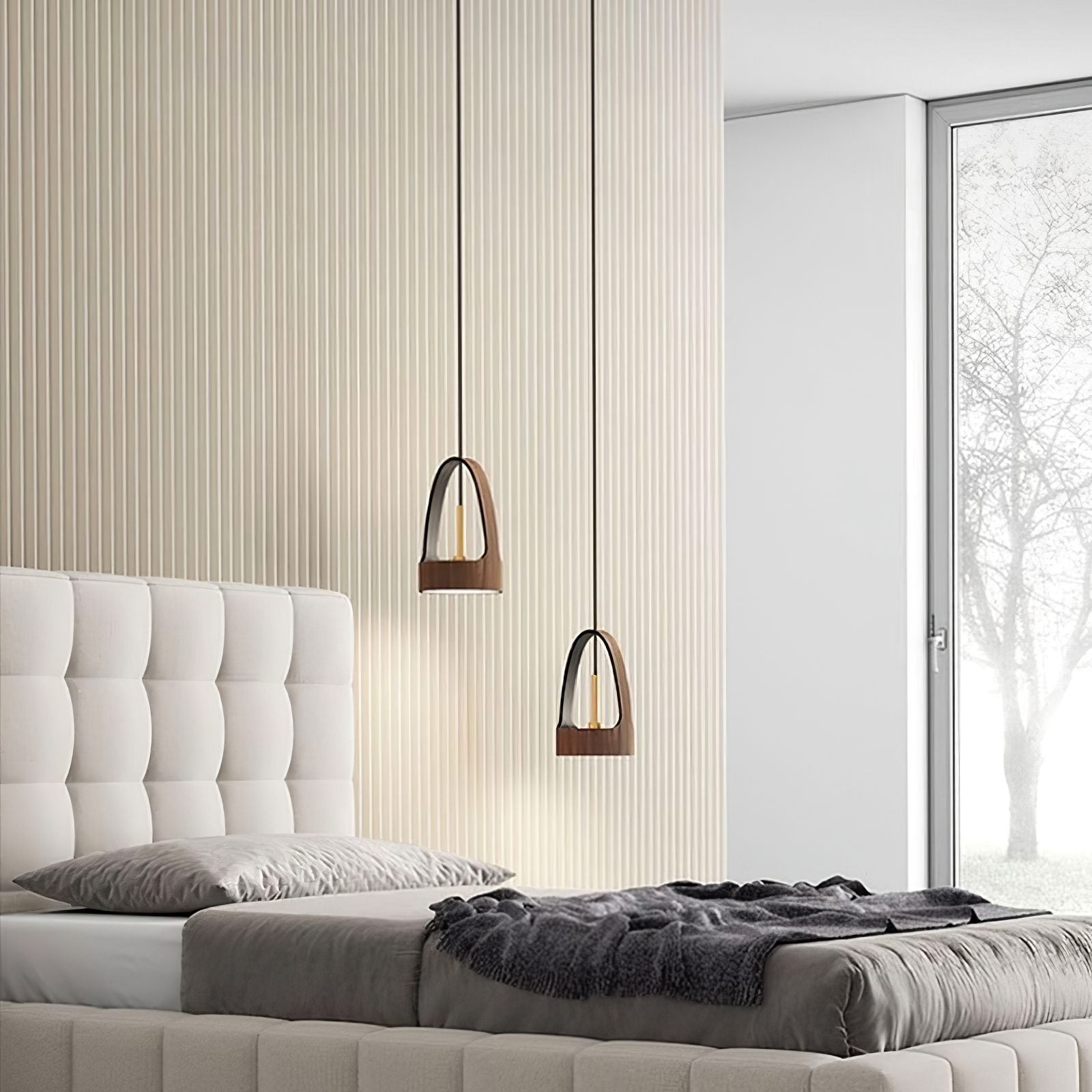 contemporary-walnut-wood-finish-led-bucket-pendant-light-mid-century-design-for-kitchen-islands