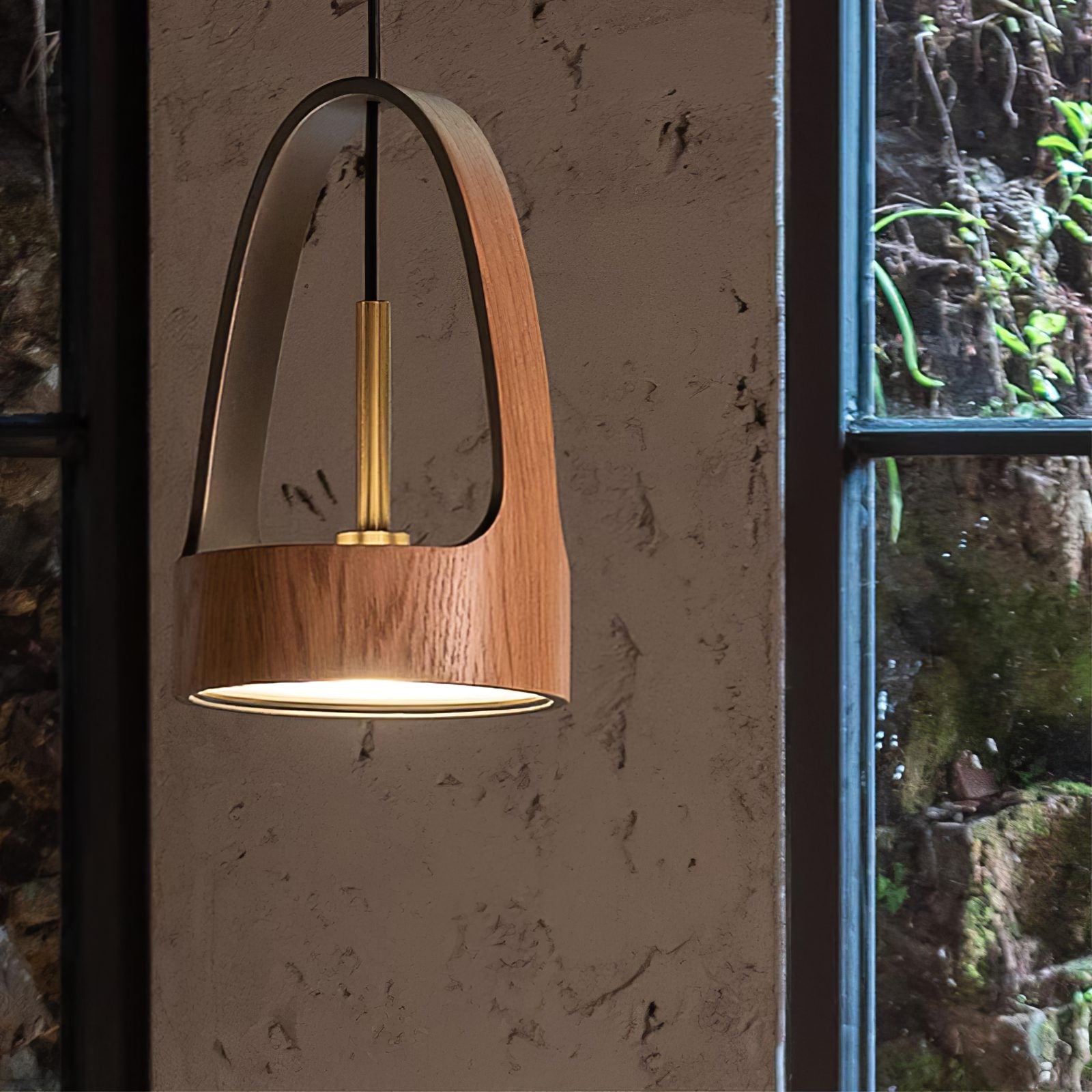contemporary-walnut-wood-finish-led-bucket-pendant-light-mid-century-design-for-kitchen-islands