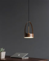 contemporary-walnut-wood-finish-led-bucket-pendant-light-mid-century-design-for-kitchen-islands