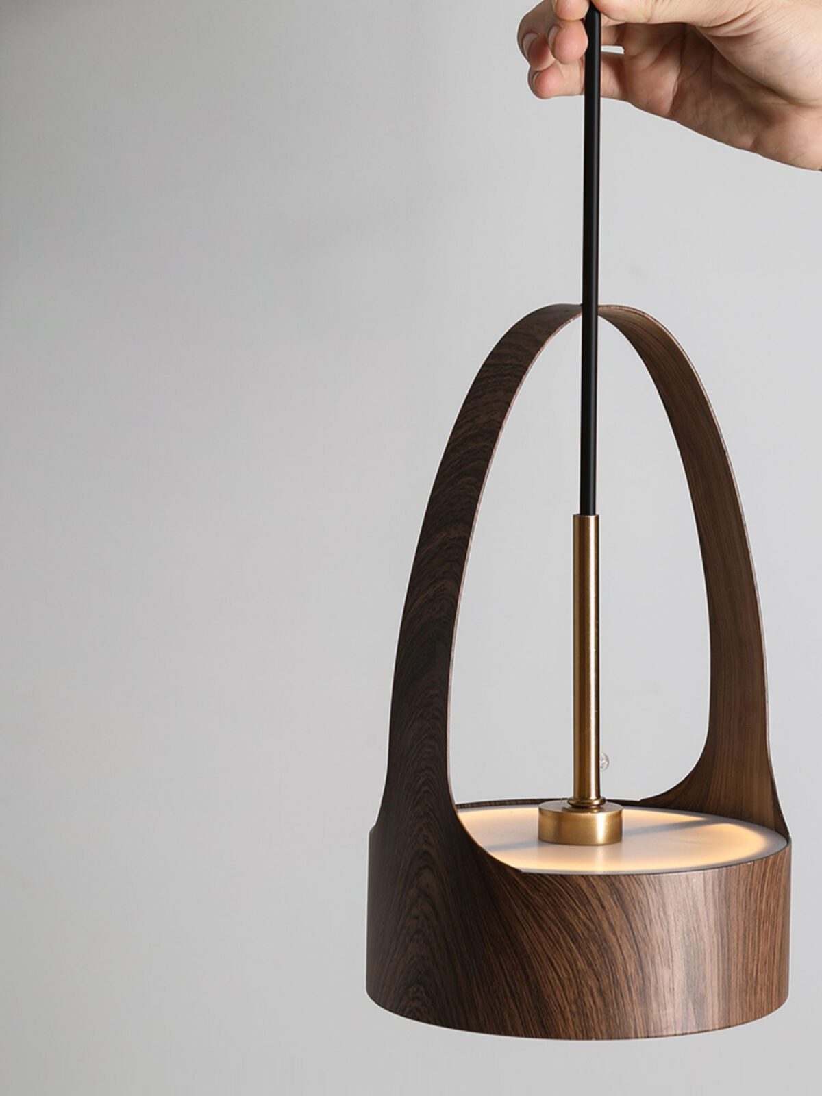 contemporary-walnut-wood-finish-led-bucket-pendant-light-mid-century-design-for-kitchen-islands