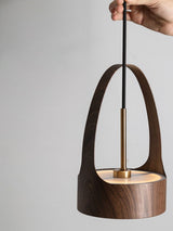 contemporary-walnut-wood-finish-led-bucket-pendant-light-mid-century-design-for-kitchen-islands
