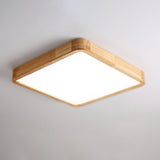 Modern Wooden Geometric LED Flush Mount Ceiling Light for Bedroom and Living Room Lighting