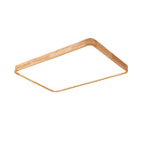 Modern Wooden Geometric LED Flush Mount Ceiling Light for Bedroom and Living Room Lighting