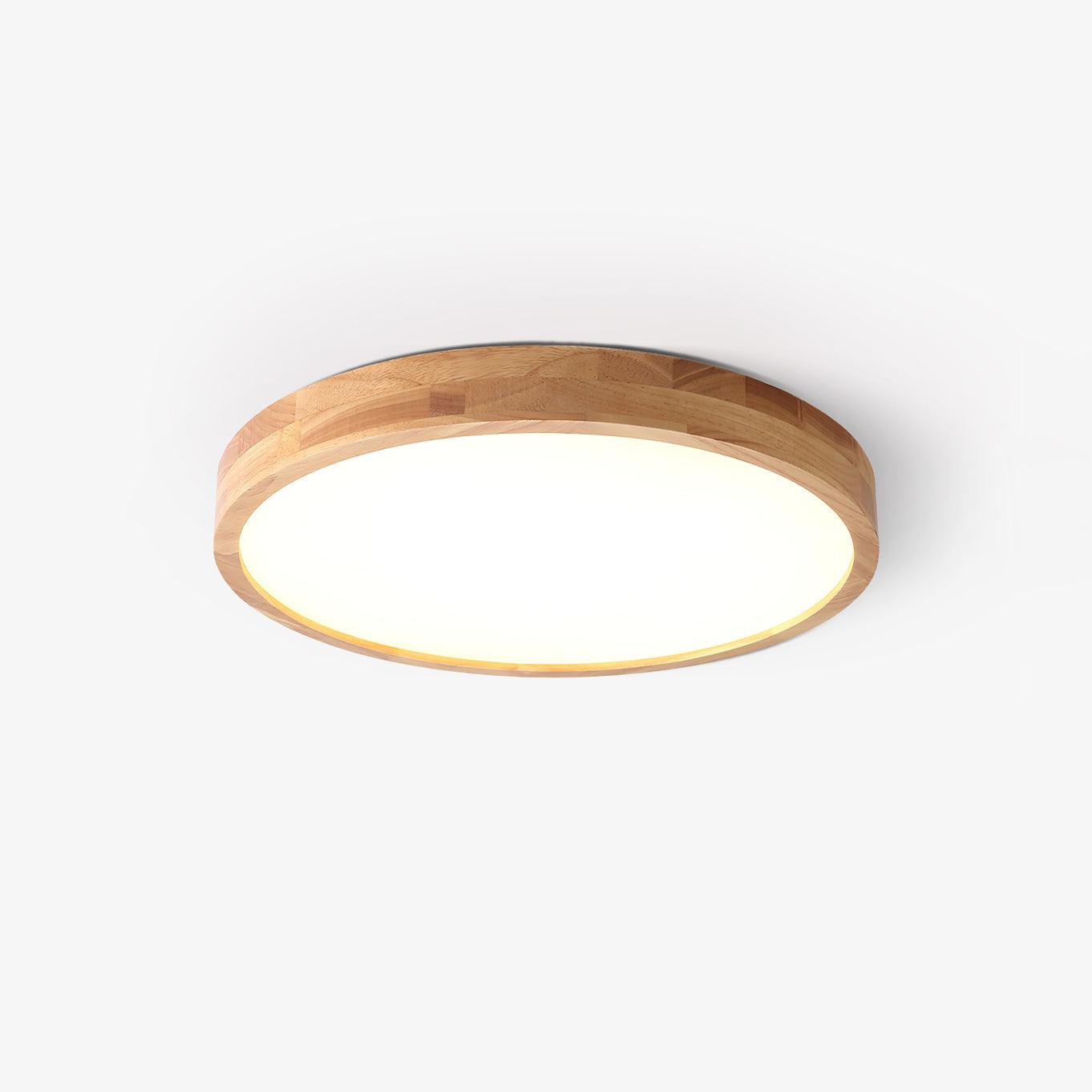 Modern Wooden Geometric LED Flush Mount Ceiling Light for Bedroom and Living Room Lighting
