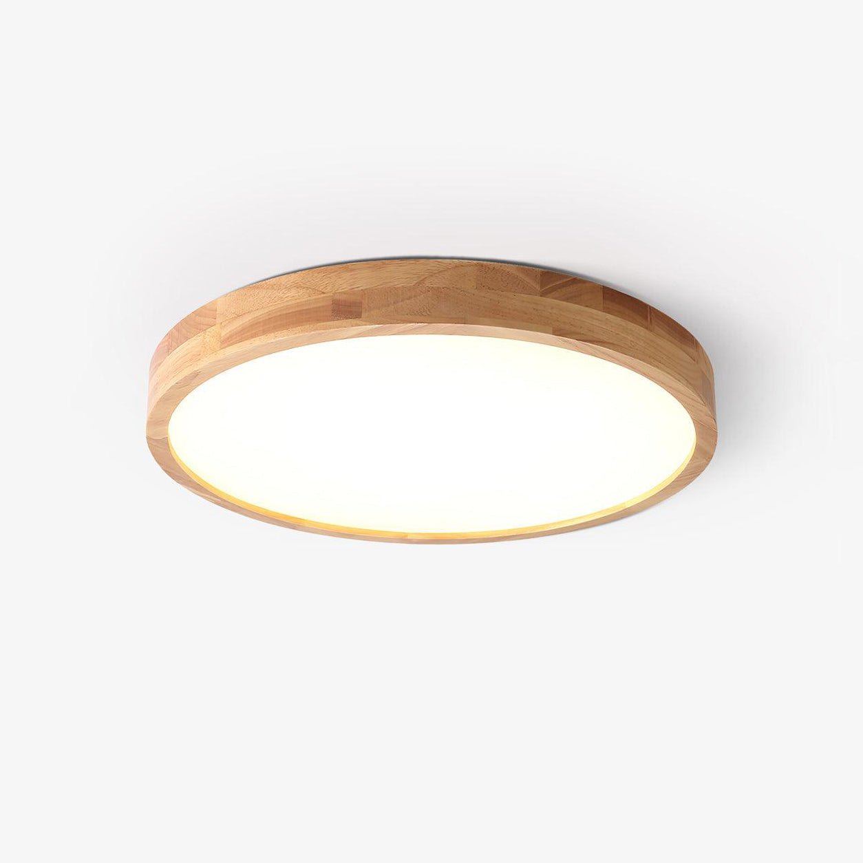 Modern Wooden Geometric LED Flush Mount Ceiling Light for Bedroom and Living Room Lighting