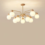 modern-scandinavian-rubber-wood-pineapple-chandelier-with-white-glass-shades
