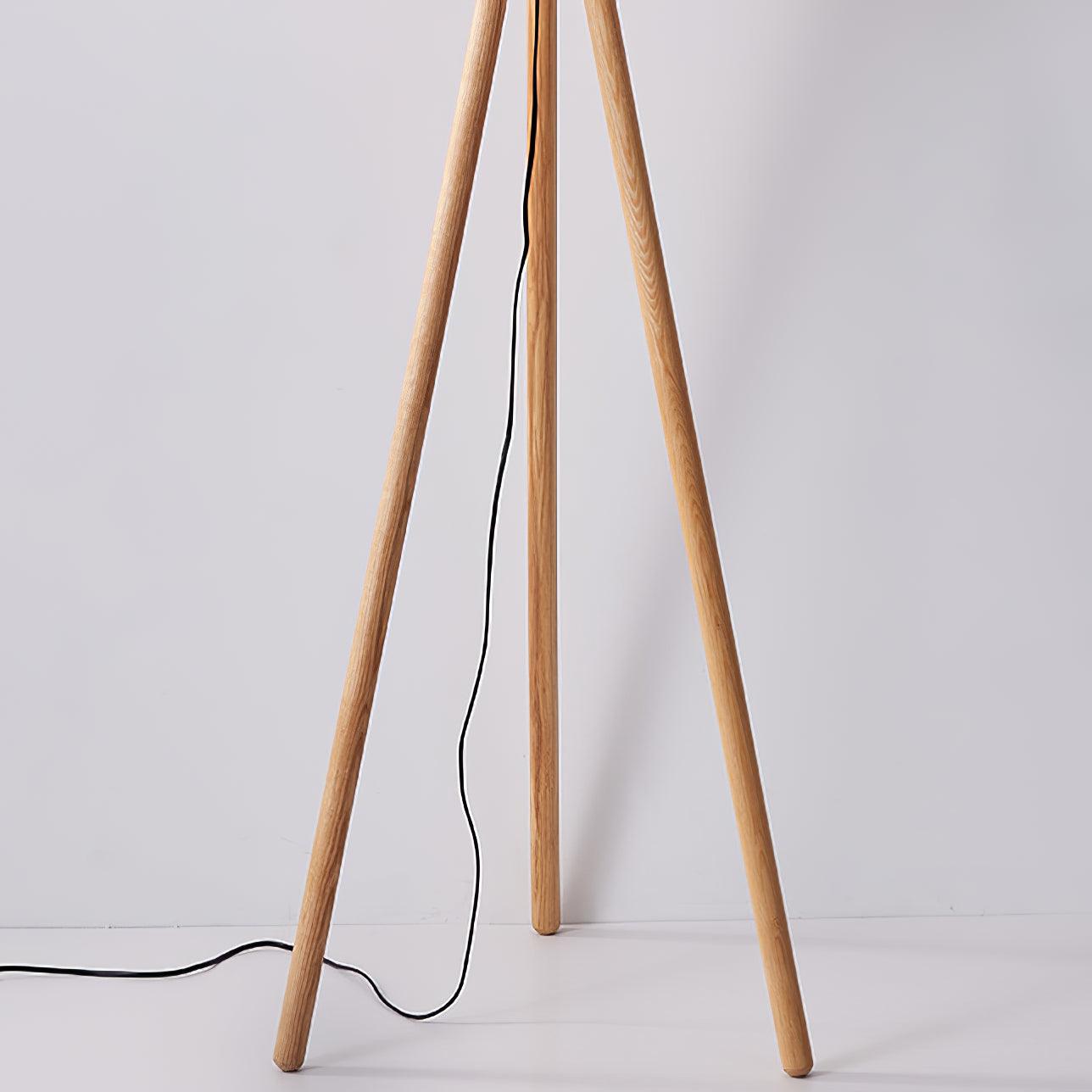 Modern Wooden Pumpkin Floor Lamp Handcrafted Wood Standing Light for Living Room and Bedroom