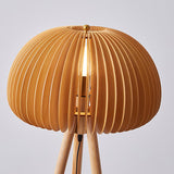Modern Wooden Pumpkin Floor Lamp Handcrafted Wood Standing Light for Living Room and Bedroom