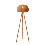Modern Wooden Pumpkin Floor Lamp Handcrafted Wood Standing Light for Living Room and Bedroom