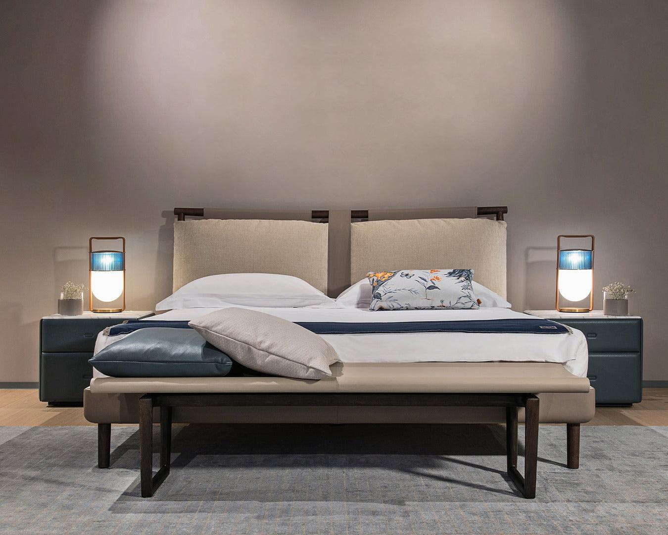 Xi Contemporary Glass Sphere Bedside Lamp with Metal Base for Bedroom Decor