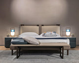 Xi Contemporary Glass Sphere Bedside Lamp with Metal Base for Bedroom Decor