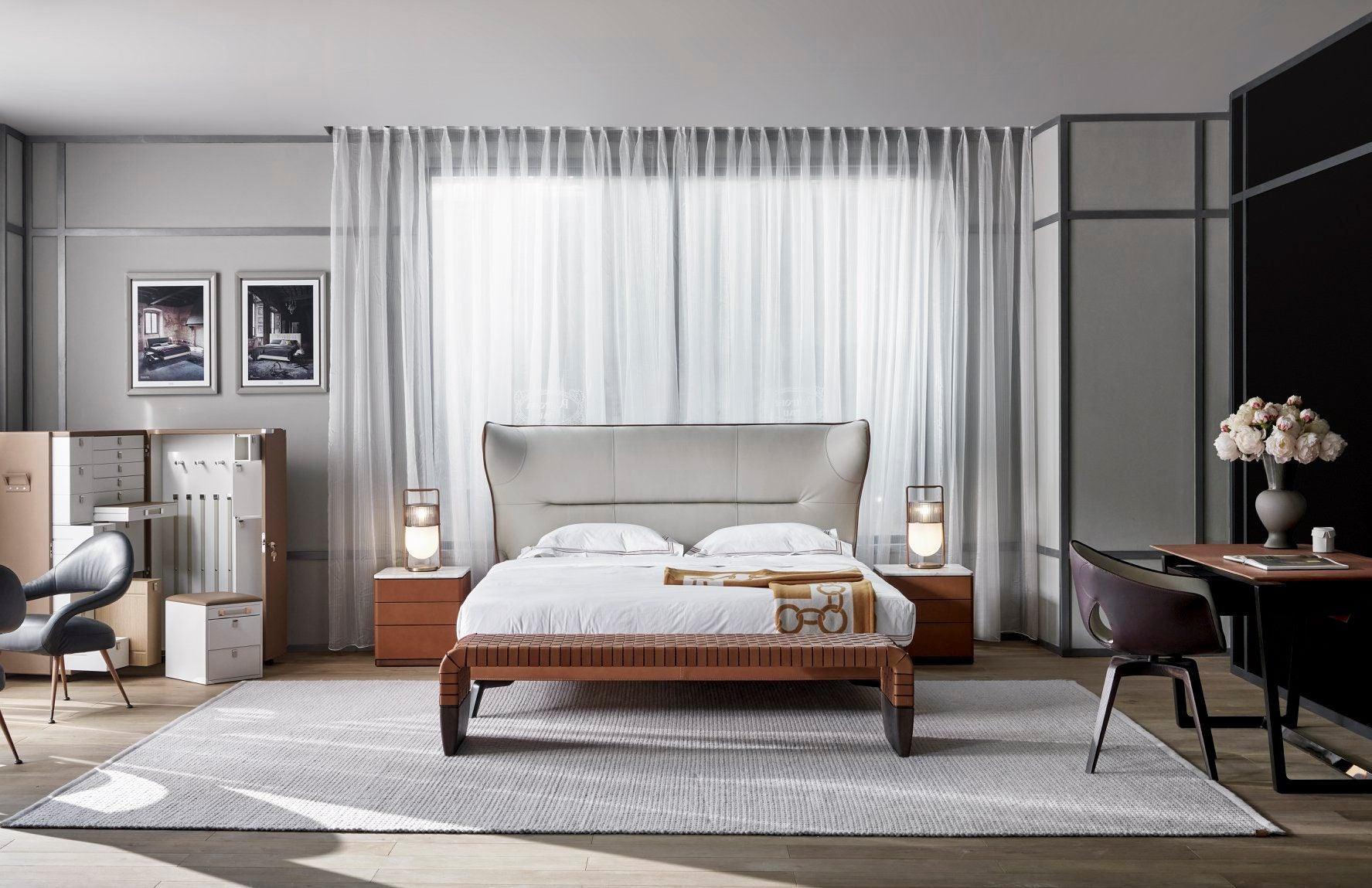 Xi Contemporary Glass Sphere Bedside Lamp with Metal Base for Bedroom Decor