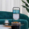 Xi Contemporary Glass Sphere Bedside Lamp with Metal Base for Bedroom Decor