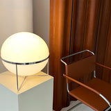 Mid Century Modern Space Age Yolk Table Lamp Minimalist Designer Interior Lighting Silver