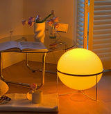 Mid Century Modern Space Age Yolk Table Lamp Minimalist Designer Interior Lighting Silver