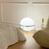 Mid Century Modern Space Age Yolk Table Lamp Minimalist Designer Interior Lighting Silver