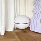 Mid Century Modern Space Age Yolk Table Lamp Minimalist Designer Interior Lighting Silver