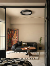 Zenova Modern Minimalist Wood Flush Mount LED Ceiling Light for Living Room