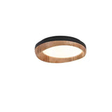 Zenova Modern Minimalist Wood Flush Mount LED Ceiling Light for Living Room