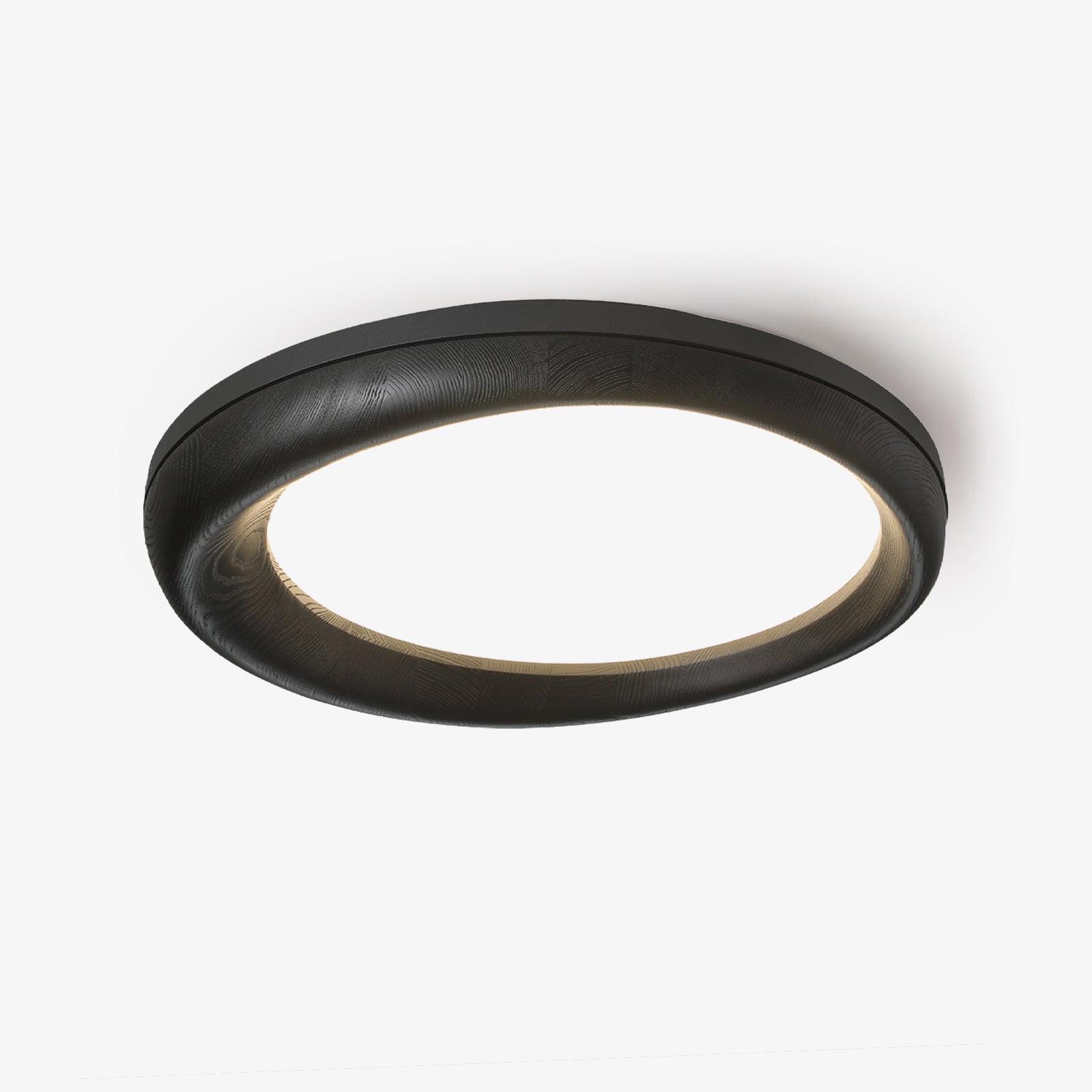 Zenova Modern Minimalist Wood Flush Mount LED Ceiling Light for Living Room