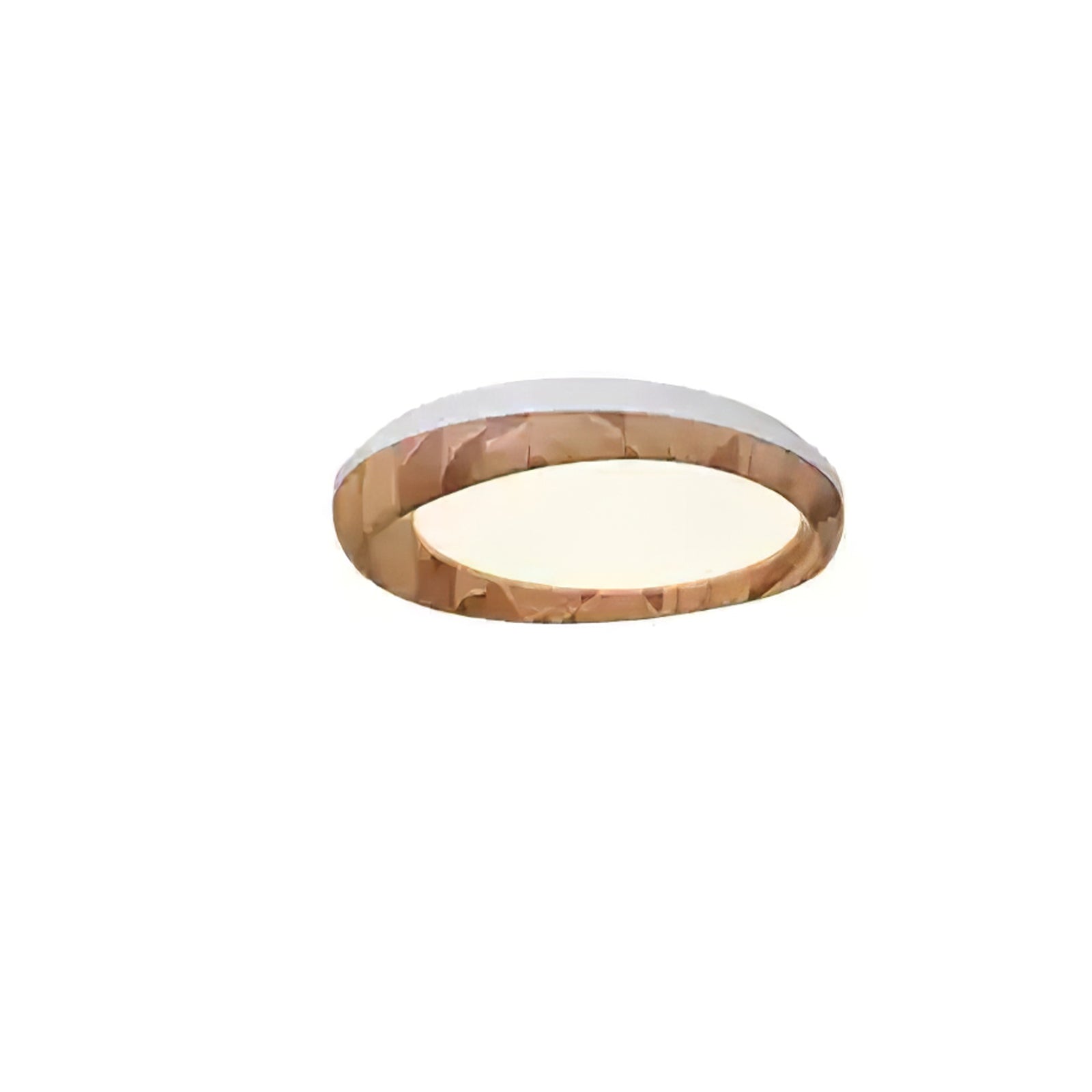 Zenova Modern Minimalist Wood Flush Mount LED Ceiling Light for Living Room
