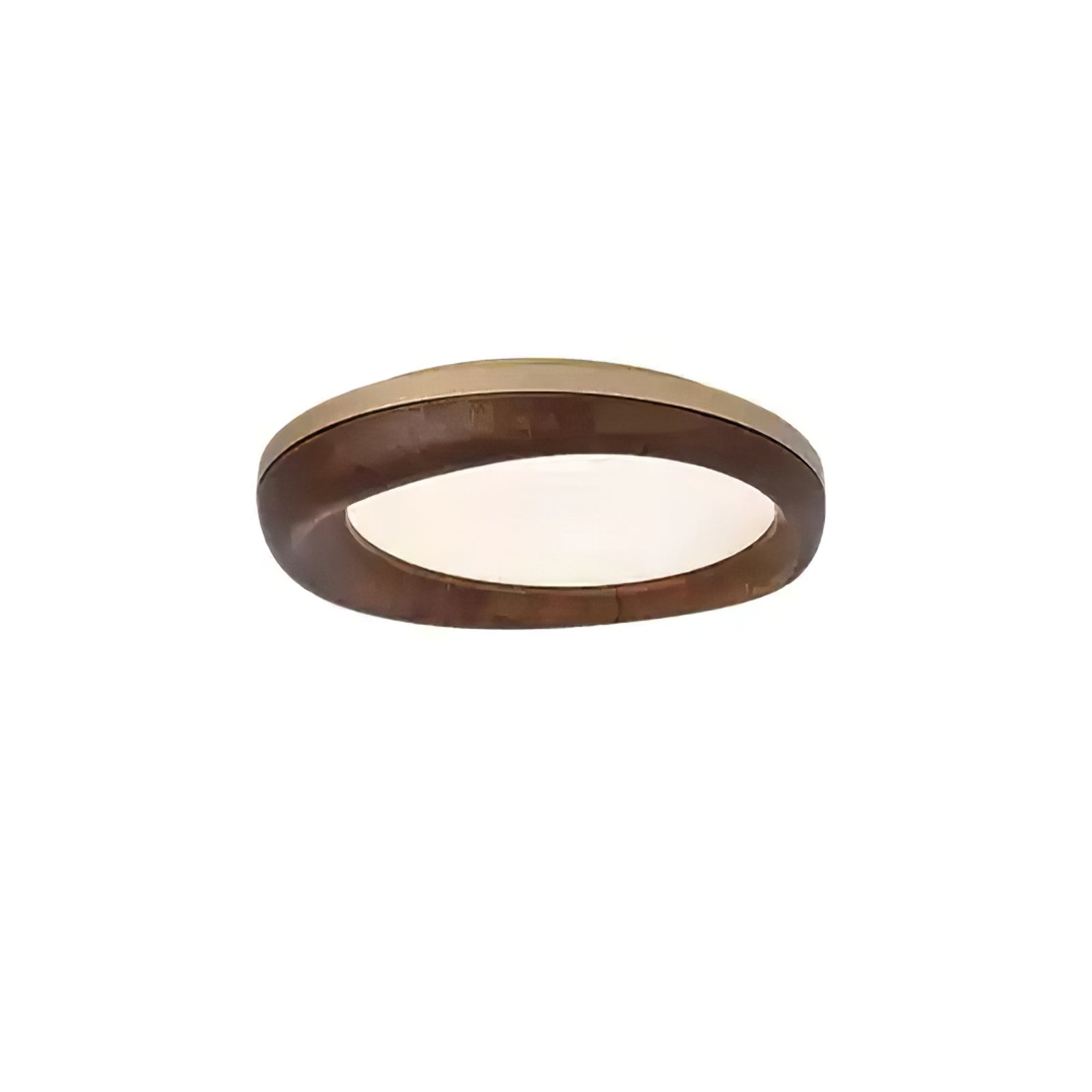 Zenova Modern Minimalist Wood Flush Mount LED Ceiling Light for Living Room
