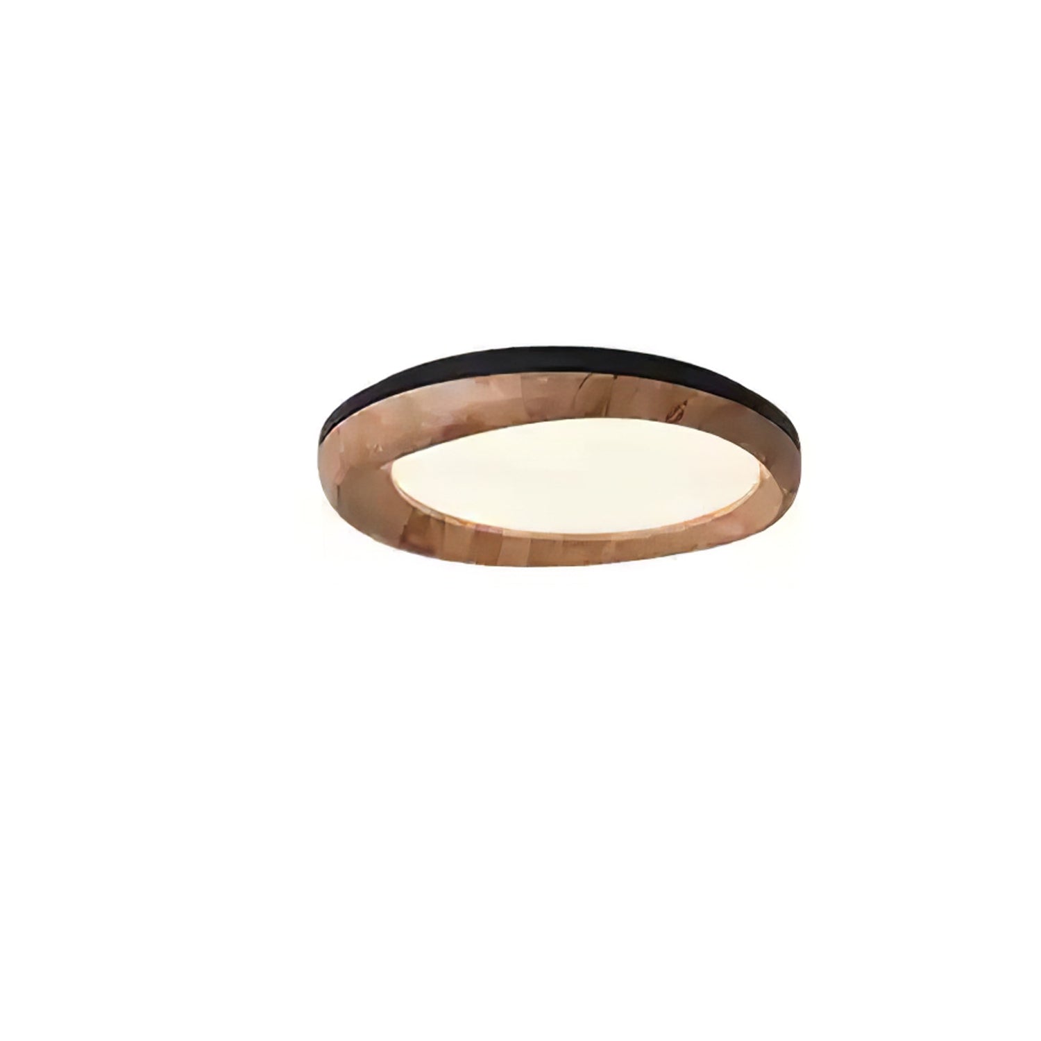 Zenova Modern Minimalist Wood Flush Mount LED Ceiling Light for Living Room