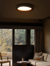 Zenova Modern Minimalist Wood Flush Mount LED Ceiling Light for Living Room