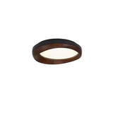 Zenova Modern Minimalist Wood Flush Mount LED Ceiling Light for Living Room