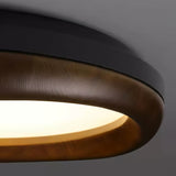 Zenova Modern Minimalist Wood Flush Mount LED Ceiling Light for Living Room