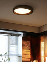 Zenova Modern Minimalist Wood Flush Mount LED Ceiling Light for Living Room