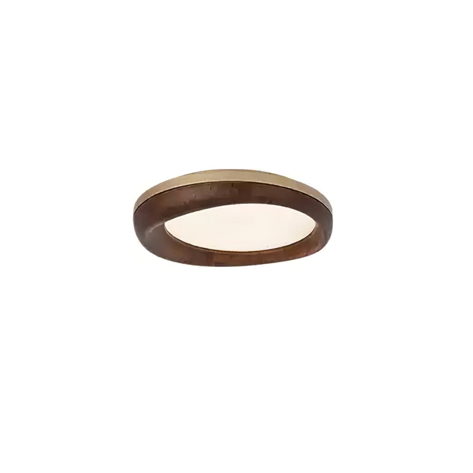 Zenova Modern Minimalist Wood Flush Mount LED Ceiling Light for Living Room