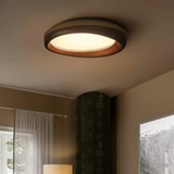 Zenova Modern Minimalist Wood Flush Mount LED Ceiling Light for Living Room