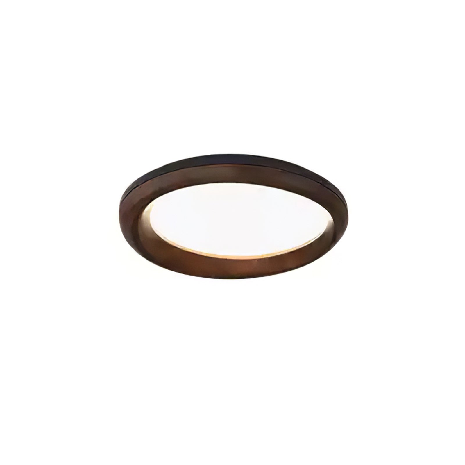 Zenova Modern Minimalist Wood Flush Mount LED Ceiling Light for Living Room
