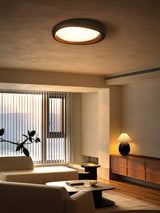 Zenova Modern Minimalist Wood Flush Mount LED Ceiling Light for Living Room