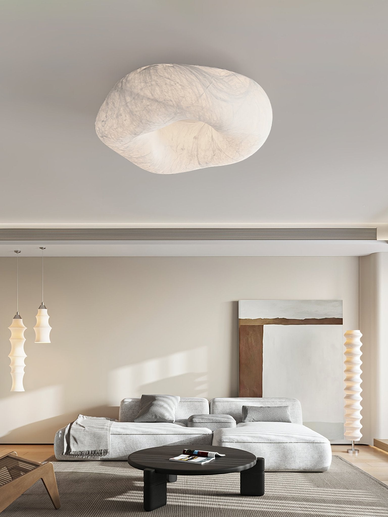 Modern Yunduo Silk Flush Mount Ceiling Light Minimalist LED Fixture for Bedroom and Dining Spaces