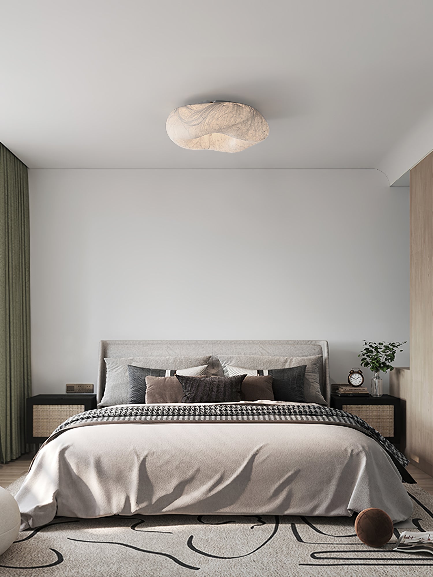 Modern Yunduo Silk Flush Mount Ceiling Light Minimalist LED Fixture for Bedroom and Dining Spaces